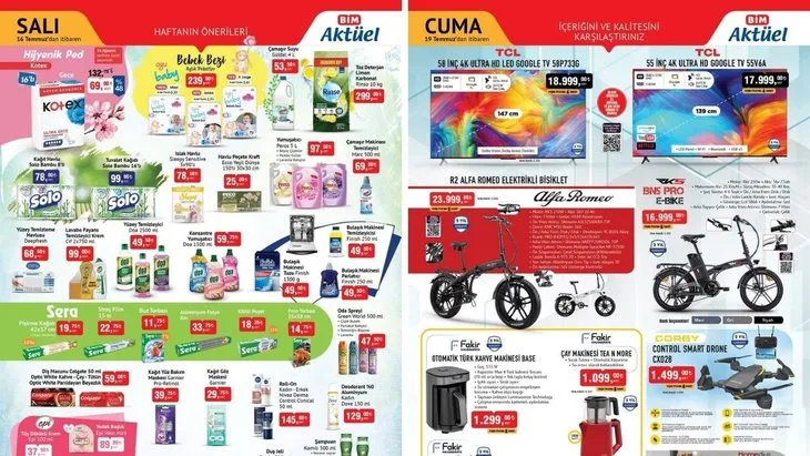 BİM’de bu hafta tufan gibi esecek indirim! Katalogda yok yok: Control Smart Drone 1.499 TL, şişme bot 4.299 TL, Selfie Işığı 85 TL...