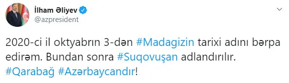 Son dakika: Magadiz Ermenistan işgalinden kurtarıldı