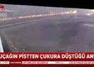 Sabiha Gökçende uçağın pistten çukura düştüğü o an! Saniye saniye kaydedildi