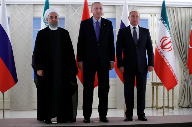 Üçlü Zirve öncesi Erdoğan, Putin ve Ruhani'den aile fotoğrafı - 1