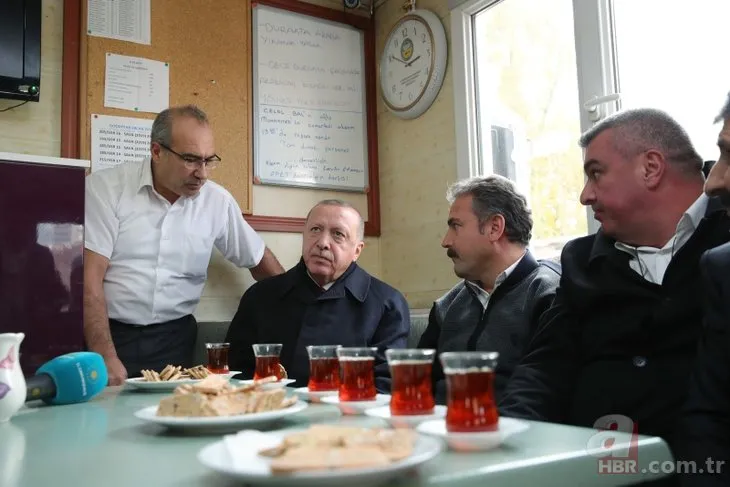 Başkan Erdoğan taksicilerle çay içti