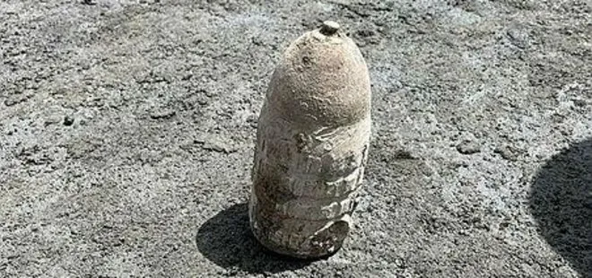 Kars'ta temel kazısı sırasında şoke eden olay! Patlamamış top mermisi bulundu