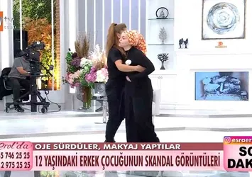 12 yaşındaki erkek çocuğa makyaj yapmışlardı! Taraflar arasında gergin anlar: Esra Erol ve ekibi araya girdi