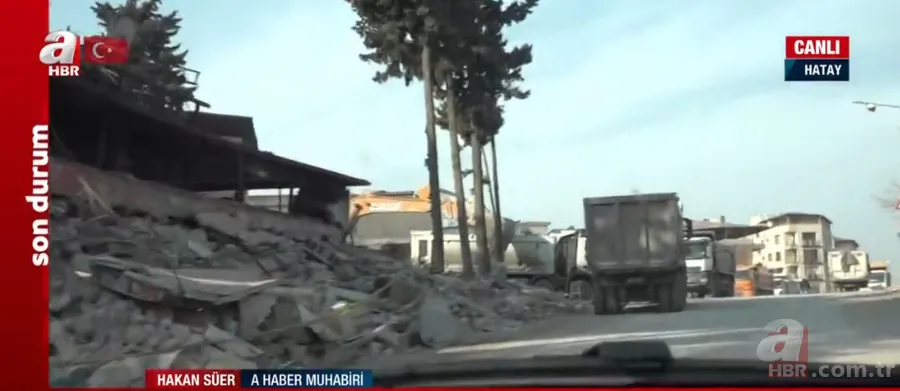 İşte sokak sokak Hatay Defne... Kamyonların biri gidiyor biri geliyor 4