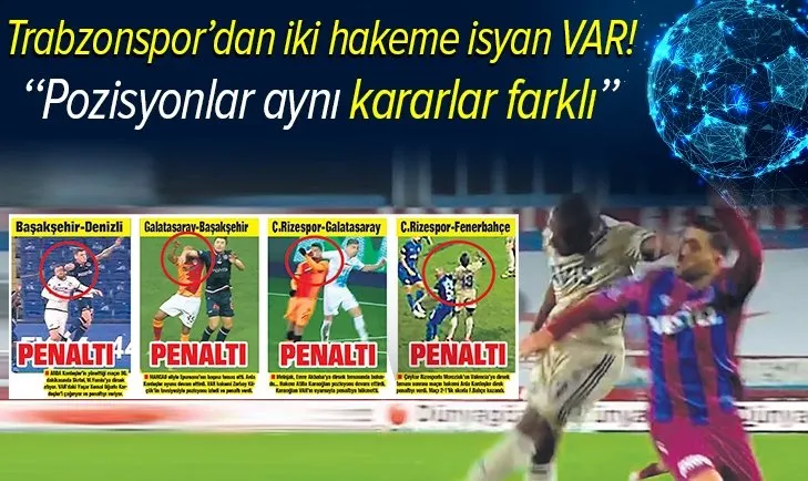 Trabzonspor’dan Yaşar Kemal Uğurlu ve Cüneyt Çakır’a büyük tepki: Pozisyonlar aynı kararlar farklı!