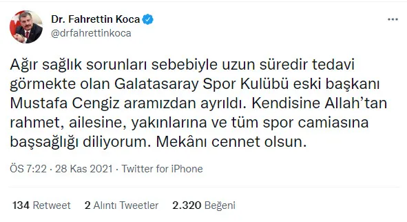 Son dakika: Galatasaray’ın eski başkanı vefat etti | Mustafa Cengiz kimdir