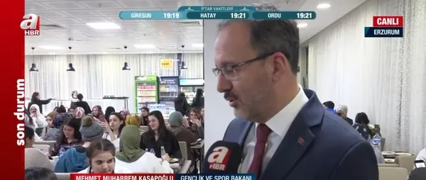 1650558943926.jpg Gençlik ve Spor Bakanı Mehmet Muharrem Kasapoğlu öğrencilerle iftarda buluştu! A Haber'e özel açıklamalar - 1
