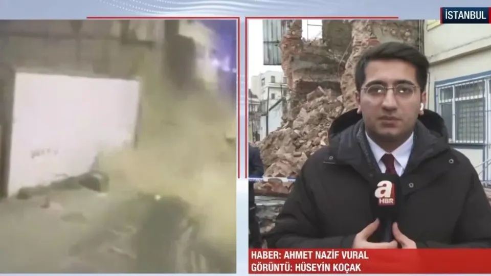 Tarihi metruk binanın duvarı yıkıldı!