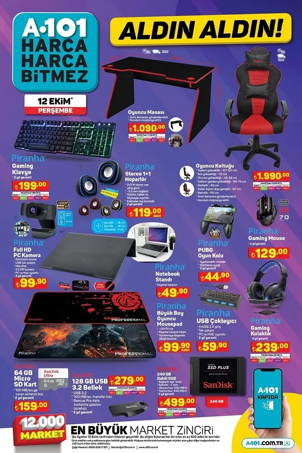 14 Ekim A101 aktüel ürünler kataloğu yayınlandı! 28 bin TL’ye benzinli Moped, 179 TL’ye 5L sıvı yağ 299 TL’ye Mop Kova seti, 22 TL’ye 2kg un satışa sunuluyor