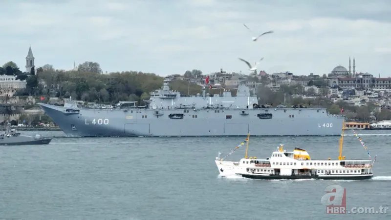 TCG Anadolu demir aldı! Başkan Erdoğan'ı selamladı! Boğaz'da tarihi anlar 16