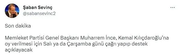 CHP medyasının ’Muharrem İnce Kılıçdaroğlu’na destek verecek’ iddialarına İnce’den yalanlama: İddialar gerçek dışı