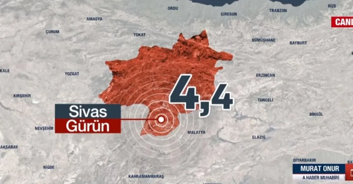 Sivas'ta 4.4 büyüklüğünde deprem!