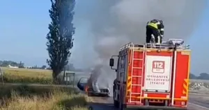 Osmaniye’de alev alan otomobil yandı