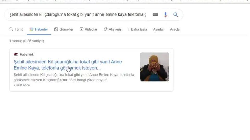 Habertürk şehit annesinin Kılıçdaroğlu’na Bizi hangi yüzle arıyor diye tepki gösterdiği haberini sildi!