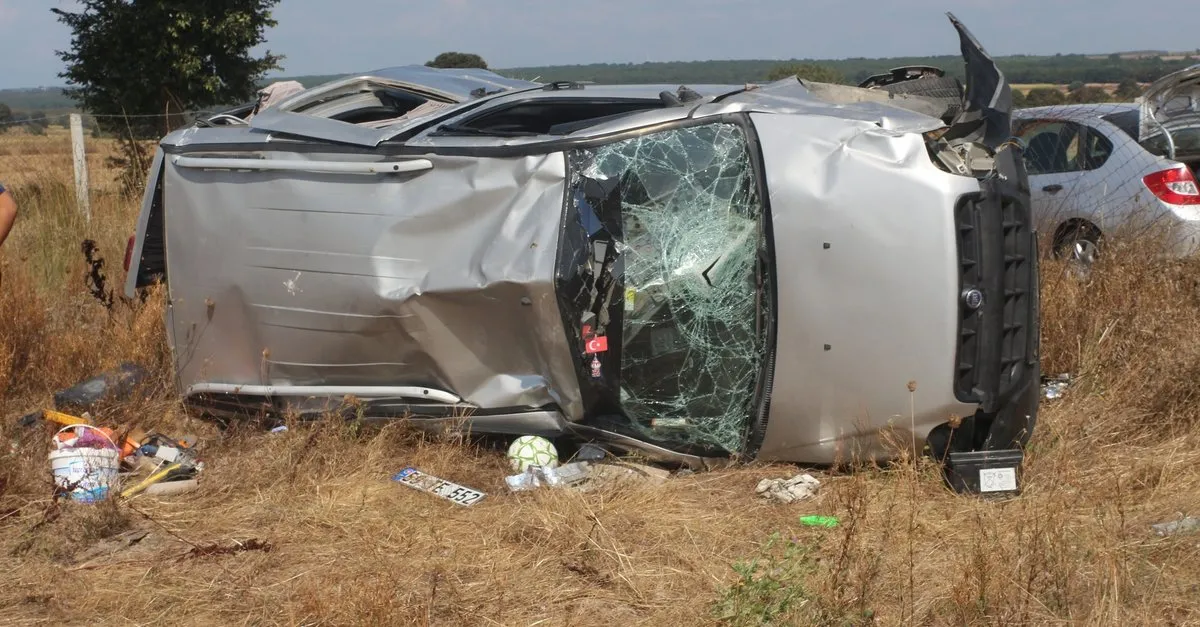 Tekirdağ'da feci kaza! Yaralanmadan kurtuldu