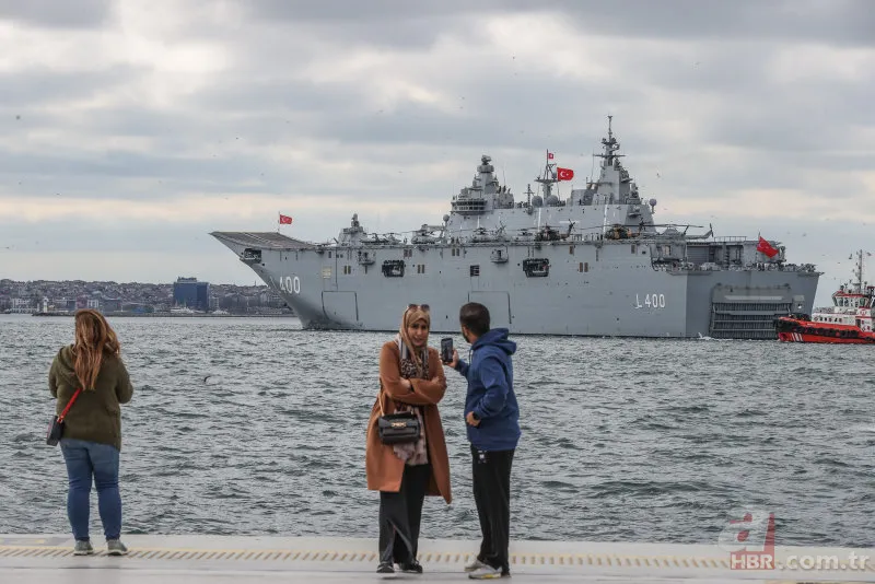 TCG Anadolu demir aldı! Başkan Erdoğan'ı selamladı! Boğaz'da tarihi anlar 4