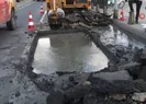 Sarıyer’de İSKİ borusu patladı ana cadde çöktü!