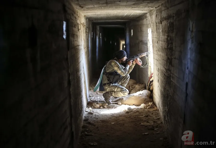 Afrin'de teröristlerin gizlendiği labirent tüneller bulundu 4