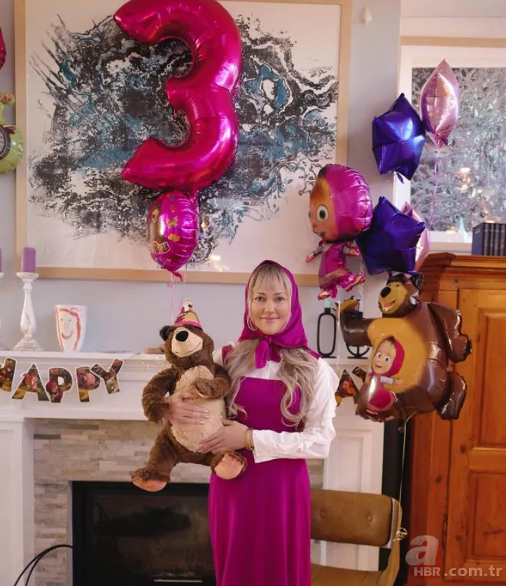 Meryem Uzerli’den ‘Maşa ve Koca Ayı’lı doğum günü kutlaması! Kızı için kostüm giydi 4