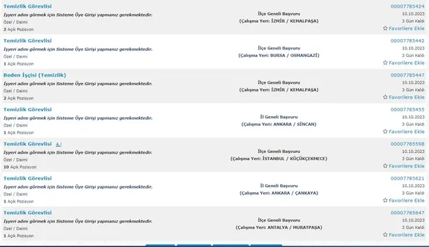 KPSS puan şartı yok! En az ilkokul mezunu 4.832 temizlik görevlisi alınacak | İŞKUR Ekim ayı ilanları