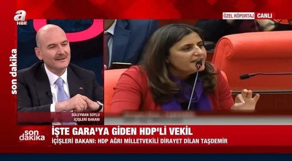 İçişleri Bakanı Süleyman Soylu ilk kez A Haber’de açıkladı! Gara’ya giden HDP’li vekil kimdi? FETÖ’nün şifreleri neler?