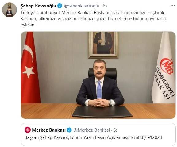 Merkez Bankası Başkanı Şahap Kavcıoğlu’ndan enflasyonla mücadele açıklaması