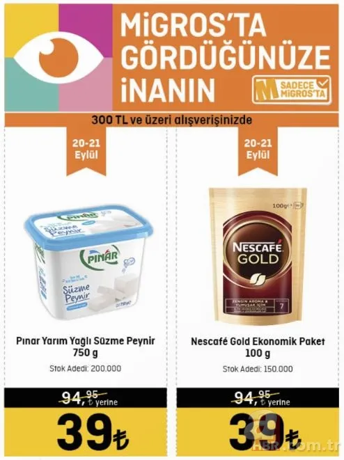 26 Eylül Migros indirim kataloğu yayınlandı: Migros’ta Dana Kasap Sucuk 59 TL, Dana Kasap Sucuk 59 TL, Dana Kıyma 99.90 TL, Süzme Peynir 39 TL’den satılıyor 5