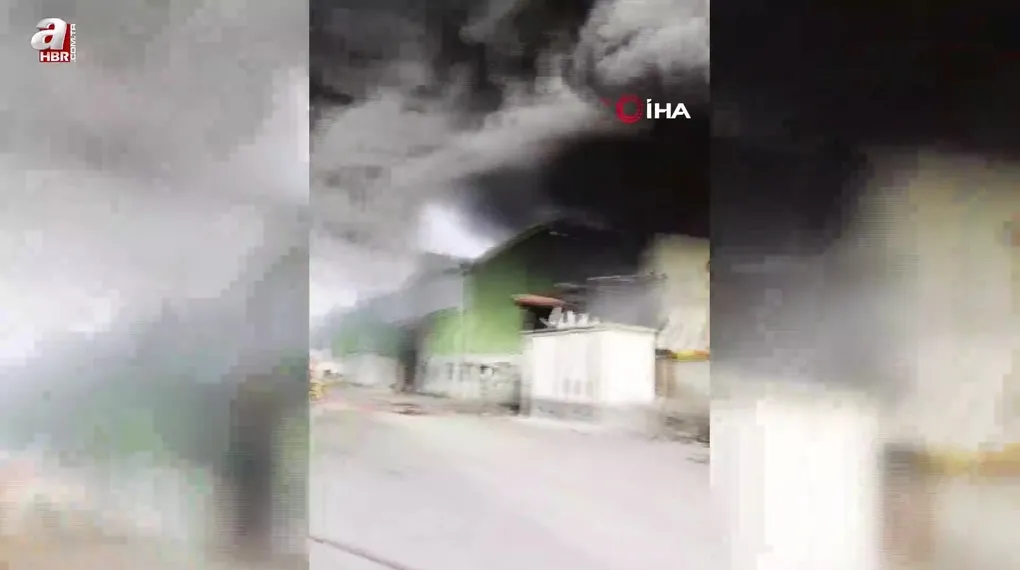 Geri dönüşüm fabrikasında yangın çıktı