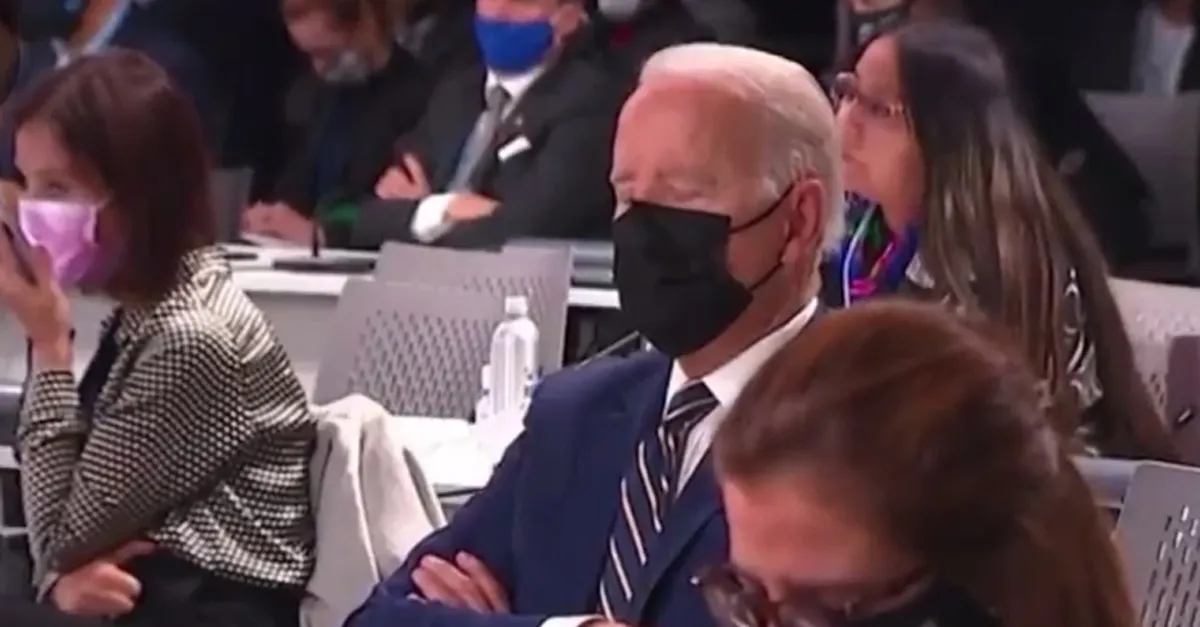 ABD Başkanı Joe Biden Glasgow'da 30 saniye uyudu! İşte o anlar...