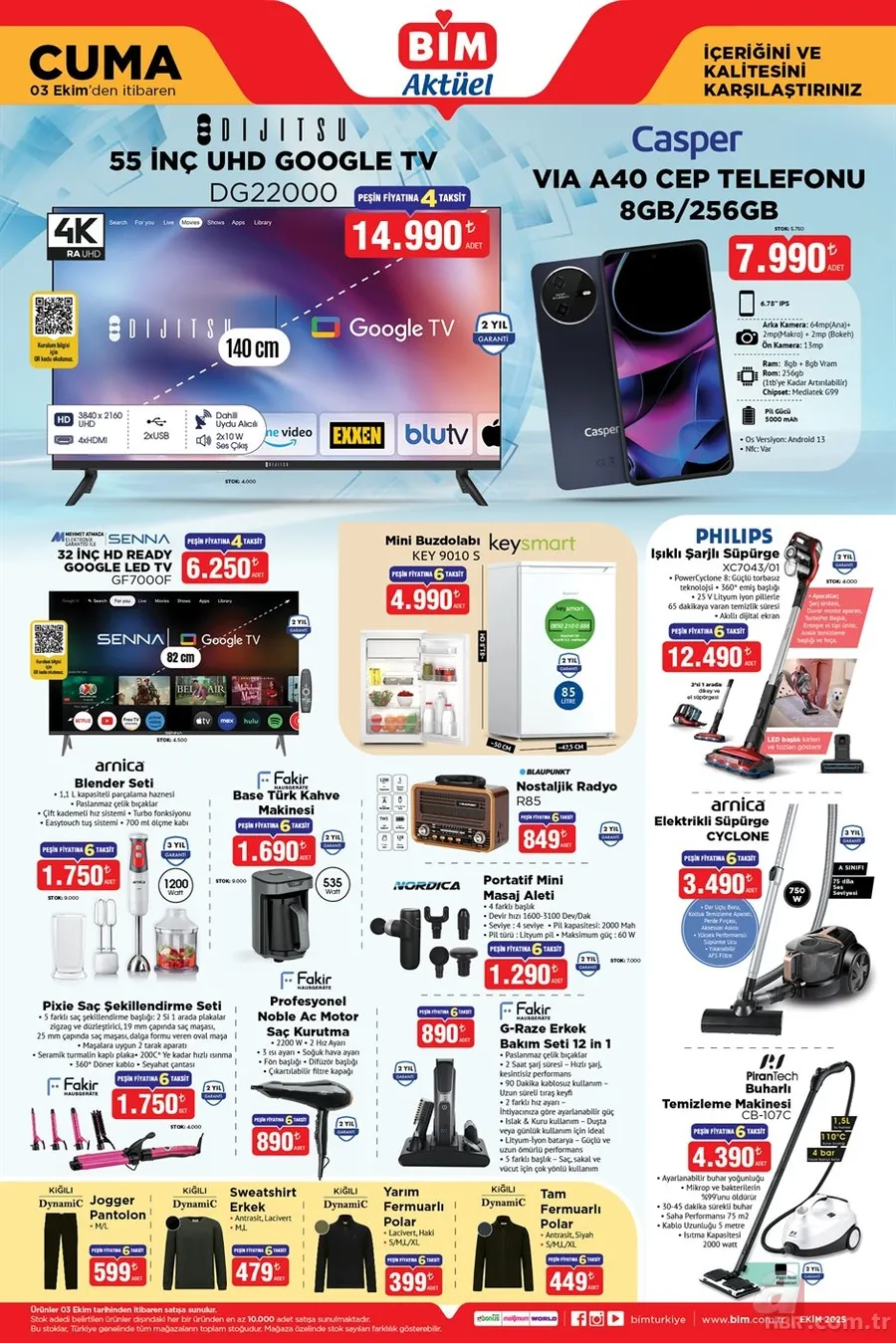 3 EKİM BİM AKTÜEL KATALOG: Bu hafta BİM’de hangi ürünler var? Şarjlı süpürge, ütü masası, yemek takımı… 2