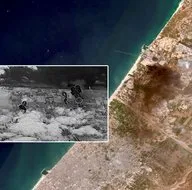 Katil İsrail Gazze’ye yapılan hava saldırısının görüntülerini paylaştı!