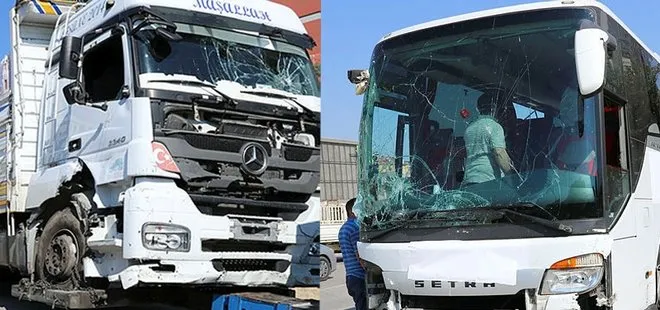 Son dakika: Denizli'de yolcu otobüsü, kamyonet ve tır çarpıştı! Yaralılar var