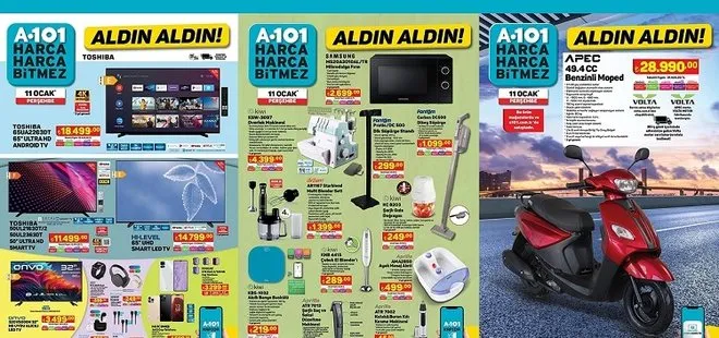 12 Ocak A101 aktüel ürünler kataloğu yayınlandı! A101’de Dik süpürge, akıllı TV ve saat, kablosuz kulaklık ve daha yüzlerce ürün ucuza satılacak