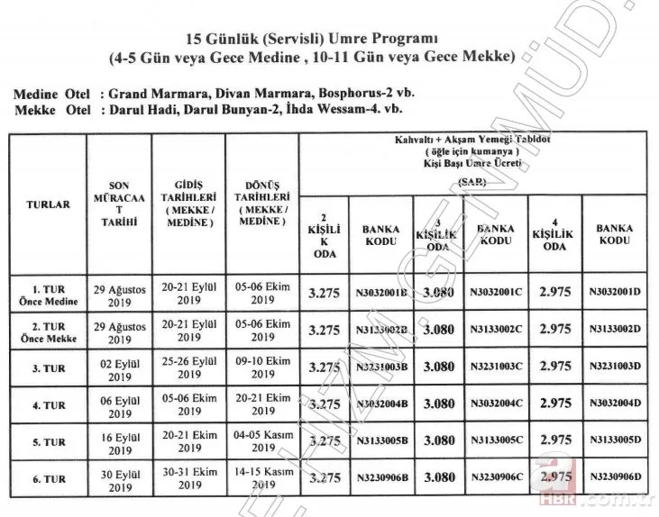 Diyanet umre fiyat listesi: Umre fiyatları ne kadar oldu? 2019-2020 umre kayıtları başladı! 9
