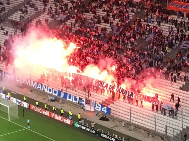 Marsilya - Konyaspor maçında olay