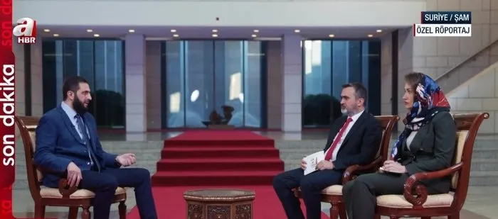 Suriye Cumhurbaşkanı Şara dünya televizyonlarında ilk kez A Haber'e konuşmuştu (AA)