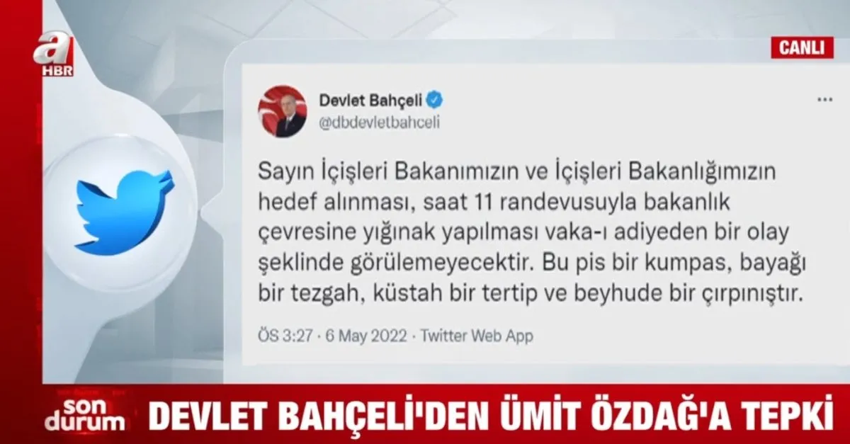 Devlet Bahçeli'den Ümit Özdağ'a tepki