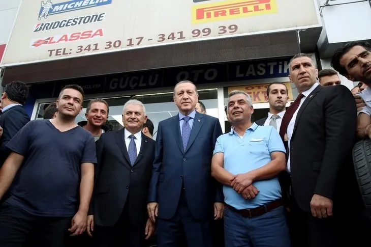 Erdoğan ve Yıldırım’dan esnaf ziyareti