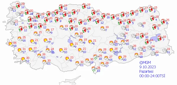 1696577016140.png Kış yavaş yavaş geliyor! Sıcaklıklar düşecek sağanak yağış yolda! Meteoroloji gün vererek uyardı... - 9