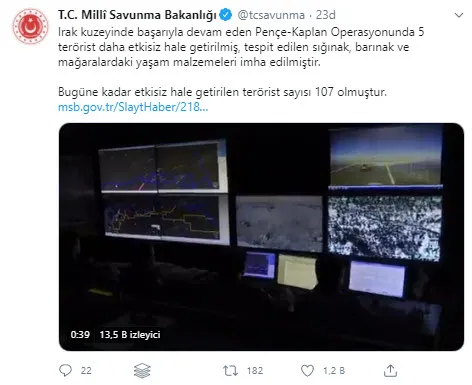 MSB duyurdu! Pençe Kaplan Operasyonunda PKK’ya ağır darbe: 107 terörist etkisiz hale getirildi