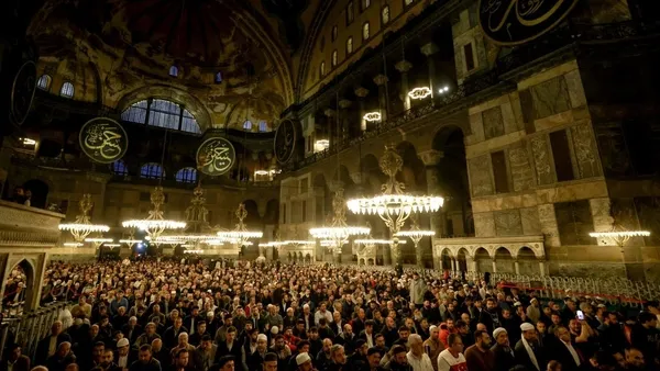 Ayasofya Camii’nin ibadete açılışının 3. yılında anlamlı buluşma! Diyanet İşleri Başkanı A Haber’de