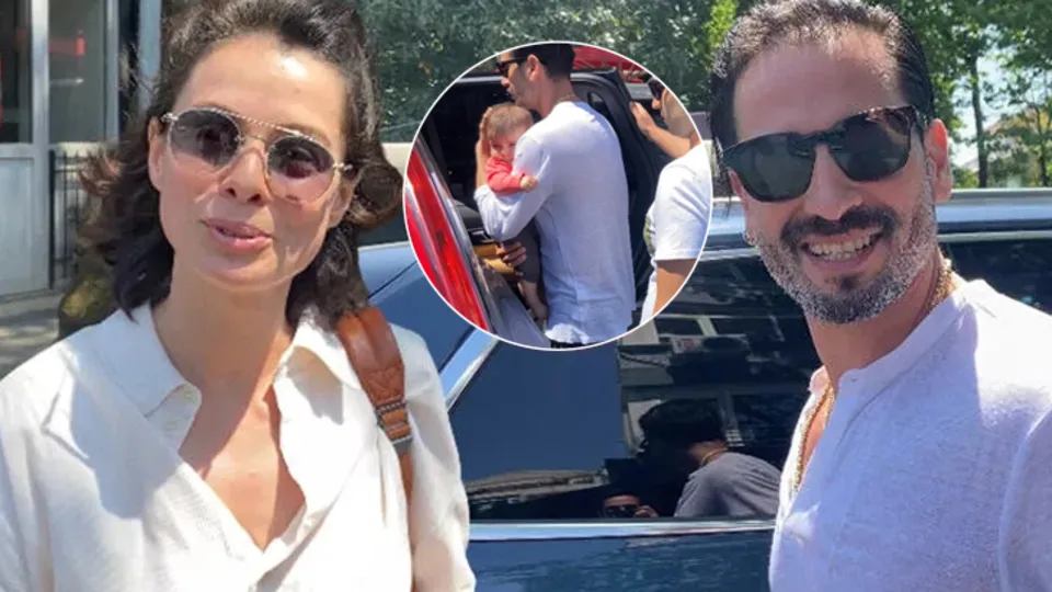 Özge Özpirinçci ve Burak Yamantürk’ün kızı ilk kez görüntülendi! İşte Mercan...