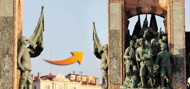 Taksim Cumhuriyet Anıtı’nda yıllardır fark edilmeyen ayrıntı! İki yıldır ortada yok
