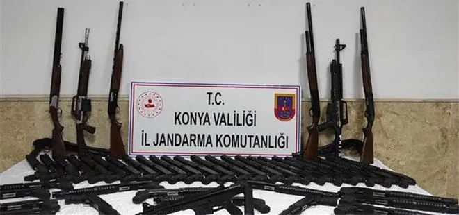 Konya’da kaçak üretilen 65 tüfek ele geçirildi