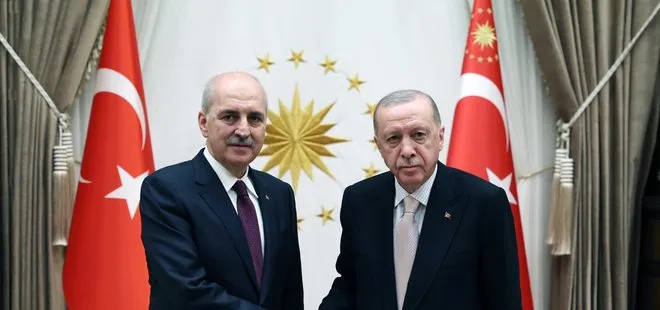 Külliye’de tebrik kabulü! Başkan Erdoğan yeniden TBMM Başkanı seçilen Kurtulmuş’u kabul etti