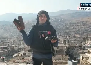 A Haber Zabadani’deki yıkımı havadan drone ile görüntüledi