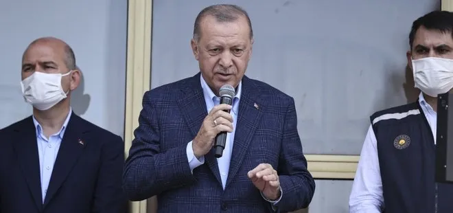 Son dakika: Başkan Erdoğan sel felaketinin yaşandığı Kastamonu’da! 3 il afet bölgesi ilan edildi! Yıkılan evler yeniden yapılacak