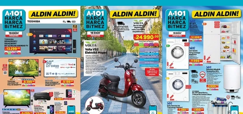 20 Ekim A101 aktüel ürünler kataloğu yayınladı! A101’de sıvı yağı 179 TL’ye, fön makinesi 349 TL’ye, sürahi 34,90 TL’ye, kitaplık 590 TL’ye satışa sunuluyor.