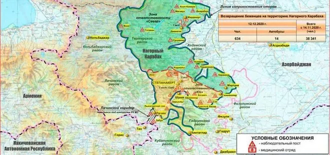 Rusya Azerbaycan-Ermenistan sınırı için yeni harita yayınladı! İşte haritanın detayları