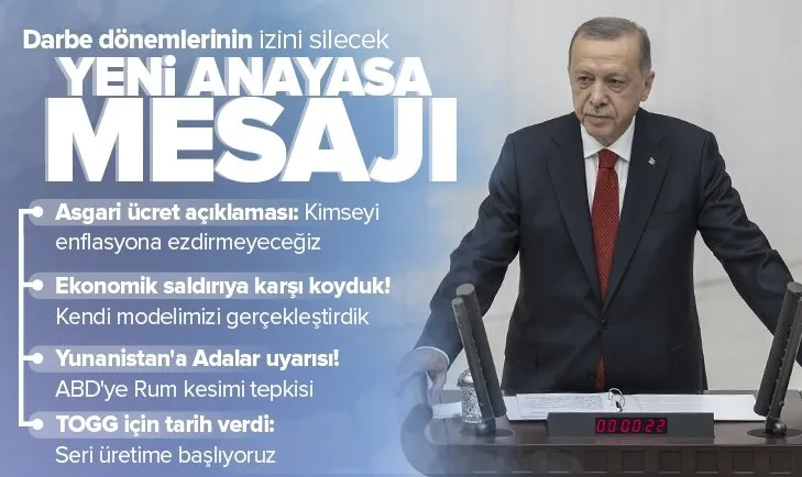 Son dakika: TBMM’de yeni yasama yılı bugün başladı! Başkan Erdoğan’dan önemli açıklamalar | Asgari ücret mesajı